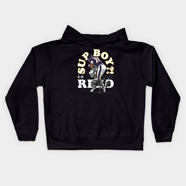 Ed Reed Baltimore Sup Kids Hoodie by Sink-Lux